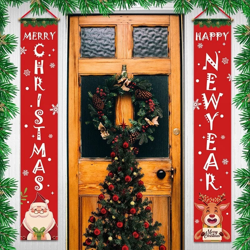 Christmas decorations Christmas couplets curtains