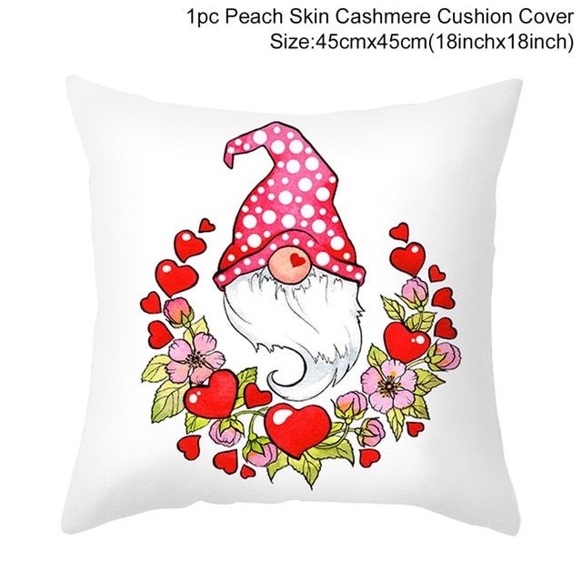 Red Cartoon Letter Series Valentine's Day Pillowcase Peach Skin Sofa Pillowcase