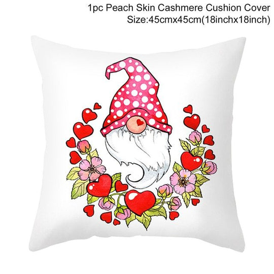 Red Cartoon Letter Series Valentine's Day Pillowcase Peach Skin Sofa Pillowcase