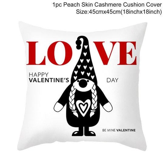 Red Cartoon Letter Series Valentine's Day Pillowcase Peach Skin Sofa Pillowcase