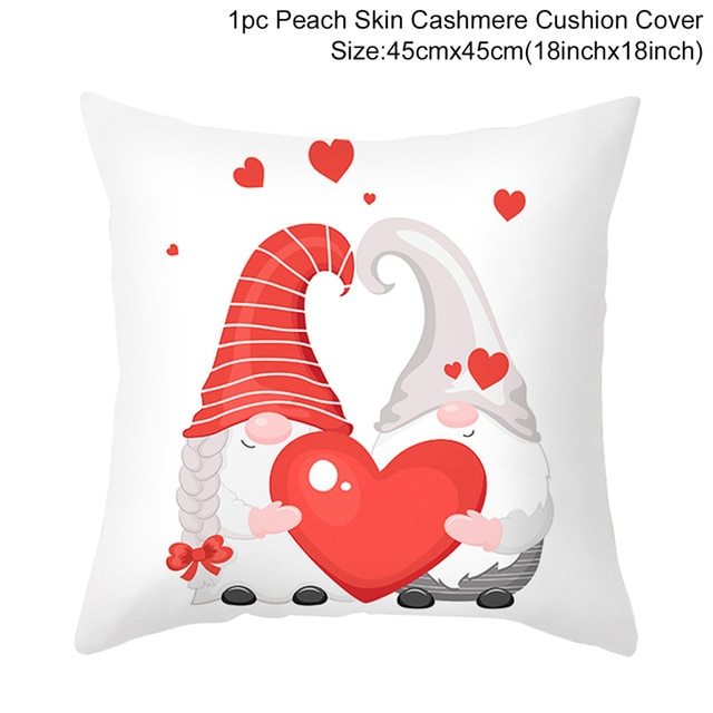 Red Cartoon Letter Series Valentine's Day Pillowcase Peach Skin Sofa Pillowcase