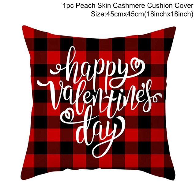 Red Cartoon Letter Series Valentine's Day Pillowcase Peach Skin Sofa Pillowcase