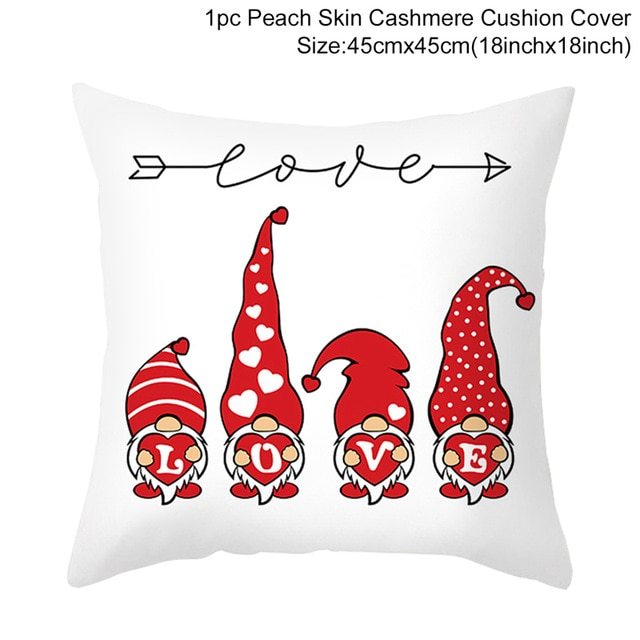 Red Cartoon Letter Series Valentine's Day Pillowcase Peach Skin Sofa Pillowcase