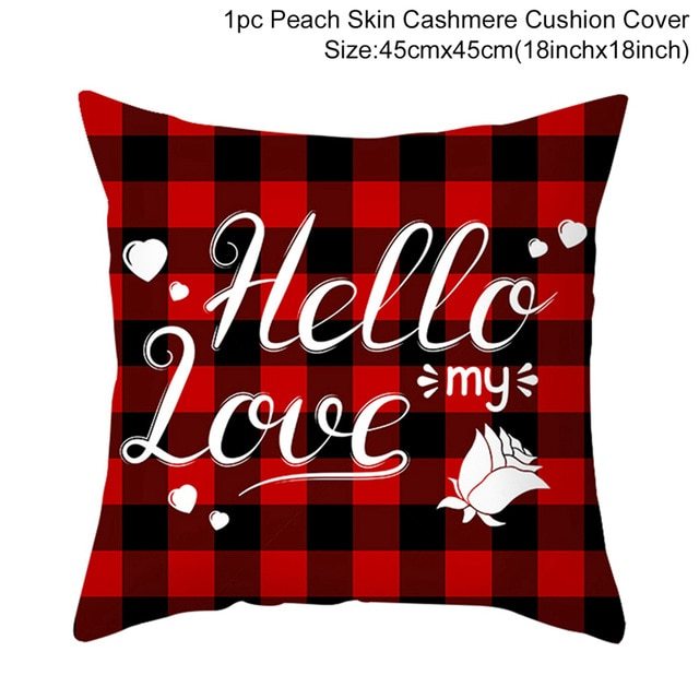 Red Cartoon Letter Series Valentine's Day Pillowcase Peach Skin Sofa Pillowcase