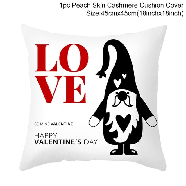 Red Cartoon Letter Series Valentine's Day Pillowcase Peach Skin Sofa Pillowcase