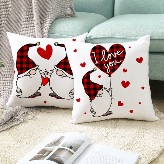 Red Cartoon Letter Series Valentine's Day Pillowcase Peach Skin Sofa Pillowcase