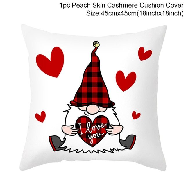 Red Cartoon Letter Series Valentine's Day Pillowcase Peach Skin Sofa Pillowcase