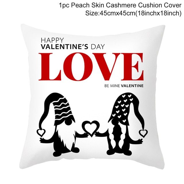 Red Cartoon Letter Series Valentine's Day Pillowcase Peach Skin Sofa Pillowcase