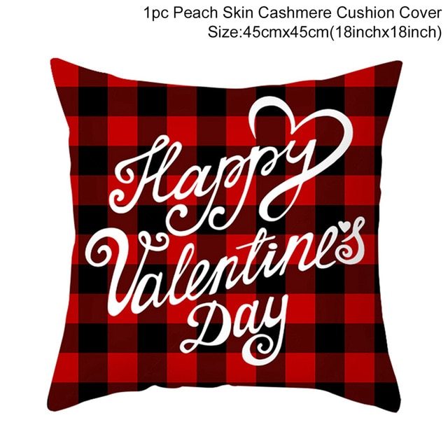 Red Cartoon Letter Series Valentine's Day Pillowcase Peach Skin Sofa Pillowcase