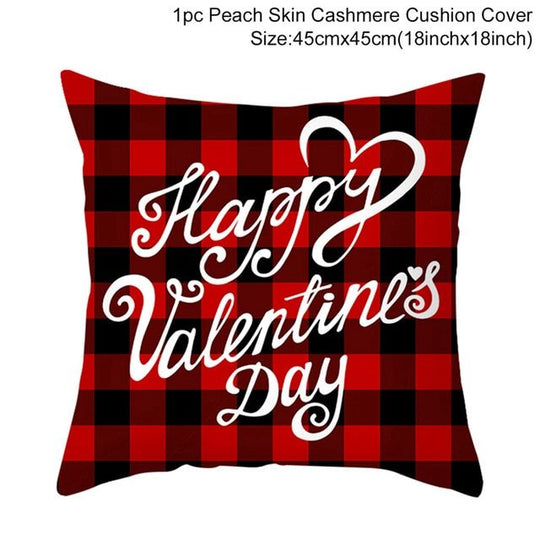 Red Cartoon Letter Series Valentine's Day Pillowcase Peach Skin Sofa Pillowcase