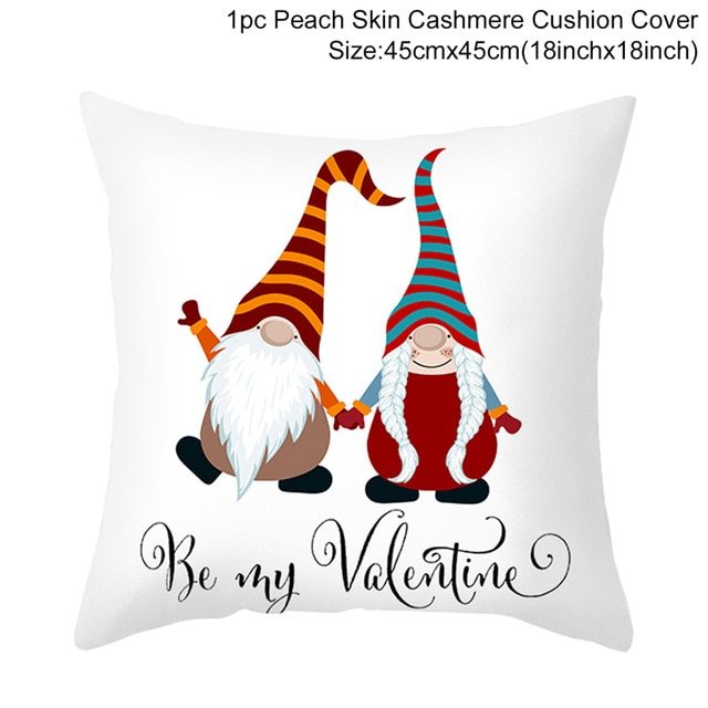 Red Cartoon Letter Series Valentine's Day Pillowcase Peach Skin Sofa Pillowcase