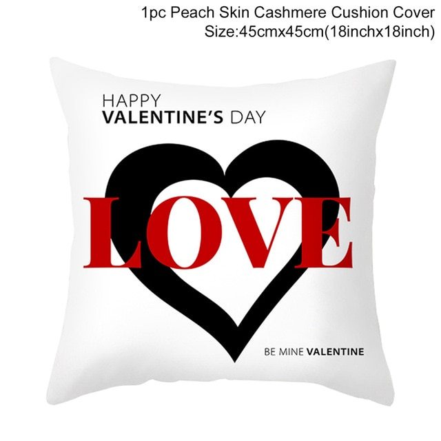 Red Cartoon Letter Series Valentine's Day Pillowcase Peach Skin Sofa Pillowcase