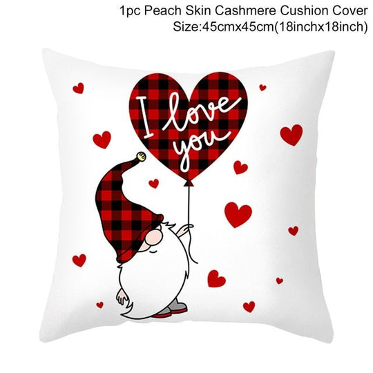 Red Cartoon Letter Series Valentine's Day Pillowcase Peach Skin Sofa Pillowcase