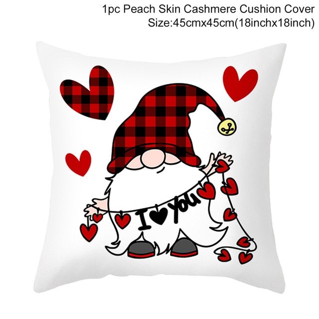 Red Cartoon Letter Series Valentine's Day Pillowcase Peach Skin Sofa Pillowcase