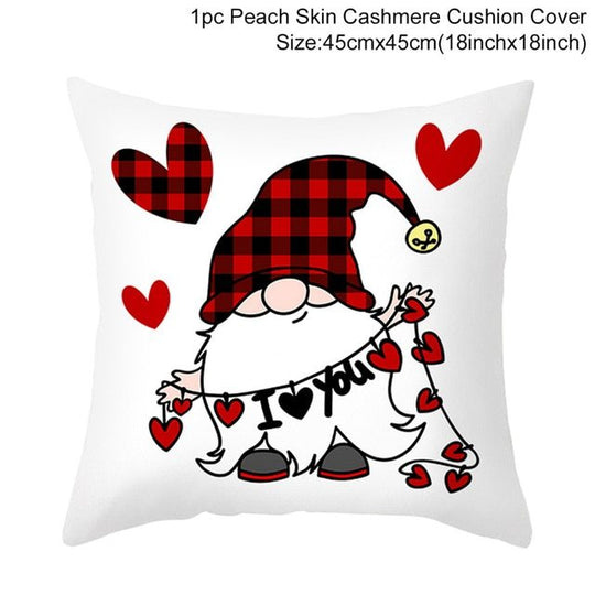 Red Cartoon Letter Series Valentine's Day Pillowcase Peach Skin Sofa Pillowcase