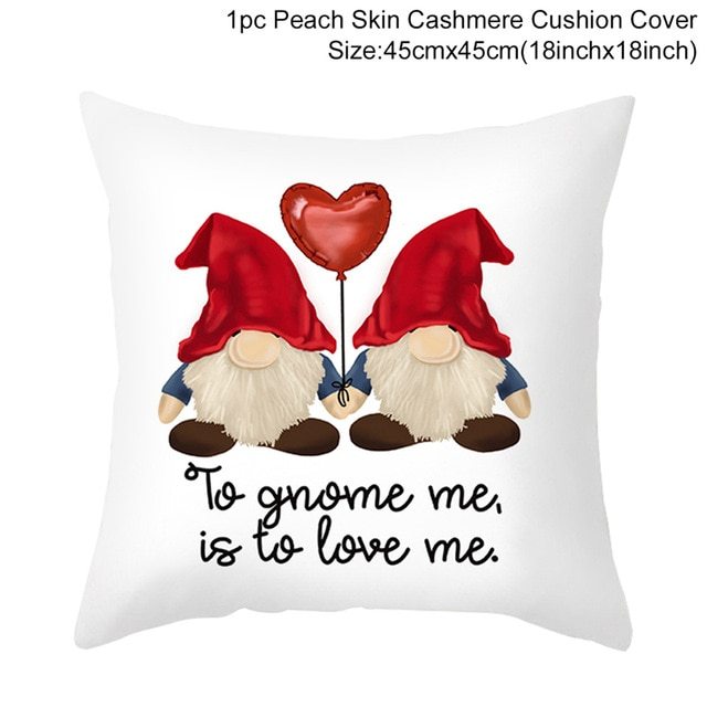 Red Cartoon Letter Series Valentine's Day Pillowcase Peach Skin Sofa Pillowcase