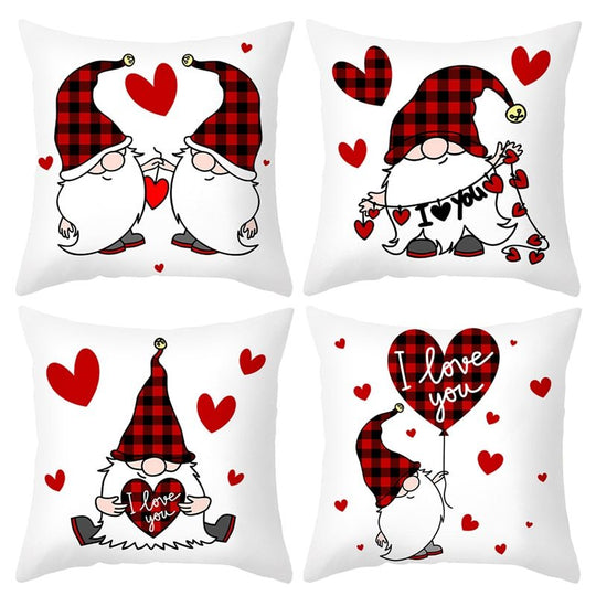 Red Cartoon Letter Series Valentine's Day Pillowcase Peach Skin Sofa Pillowcase