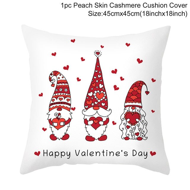 Red Cartoon Letter Series Valentine's Day Pillowcase Peach Skin Sofa Pillowcase