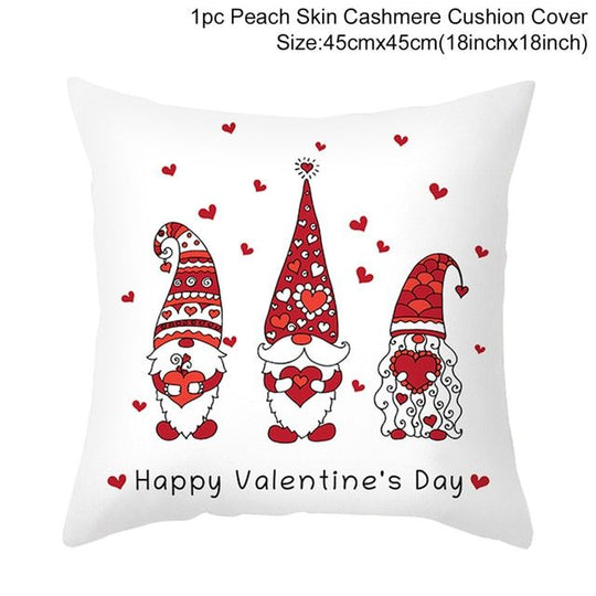 Red Cartoon Letter Series Valentine's Day Pillowcase Peach Skin Sofa Pillowcase