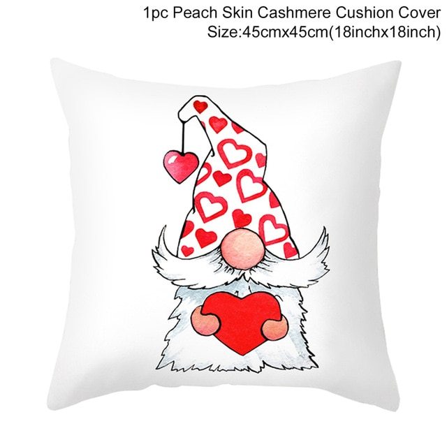 Red Cartoon Letter Series Valentine's Day Pillowcase Peach Skin Sofa Pillowcase