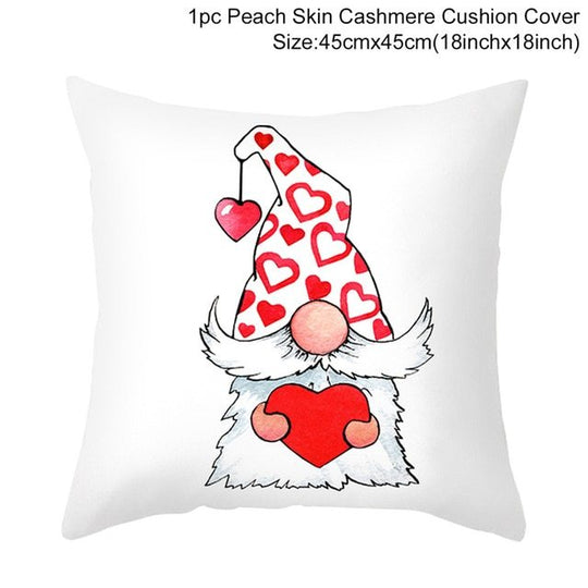 Red Cartoon Letter Series Valentine's Day Pillowcase Peach Skin Sofa Pillowcase