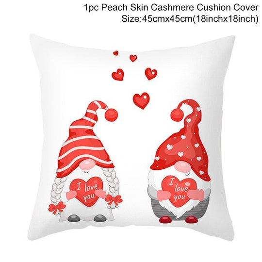 Red Cartoon Letter Series Valentine's Day Pillowcase Peach Skin Sofa Pillowcase